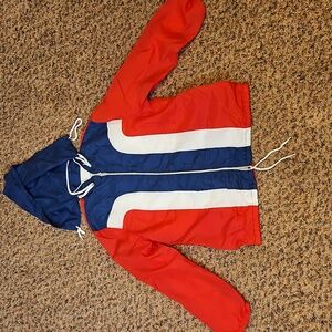 Vintage Paramount ApparelRed White Blue Hooded Zipup Jacket 14 Kids 70s